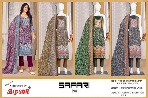 Bipson Safari 1983 Exclusive Designer Pashmina Dress Material